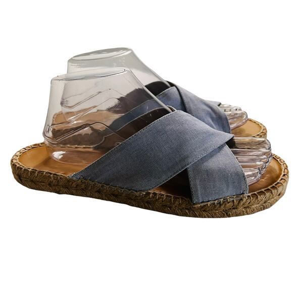 Matt Bernson Porto Cross Front Espadrille Slide Sandals Size 9 - Picture 9 of 9